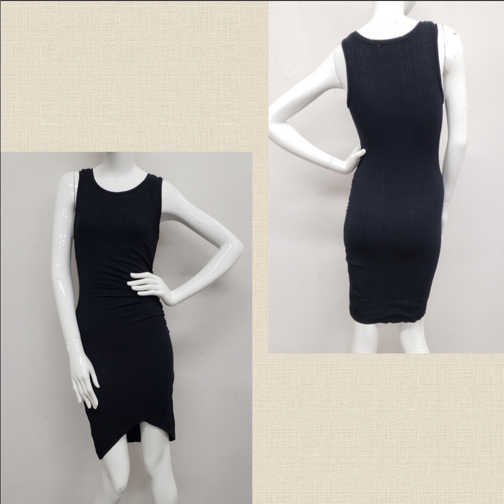 Anthropologie Black Ribbed Dress, size XXS